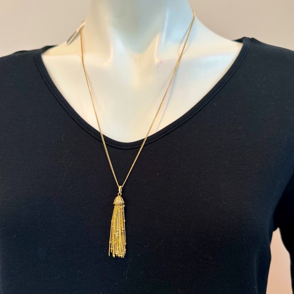 NEW! Real Simple Style Essex 12” Gold Tassel Necklace